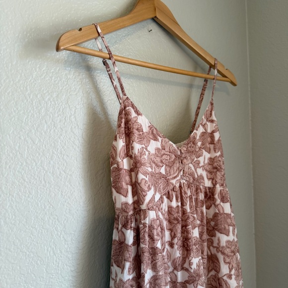Abercrombie & Fitch Women’s Sweetheart Floral Babydoll Mini Linen Blend Dress, S - Picture 4 of 9
